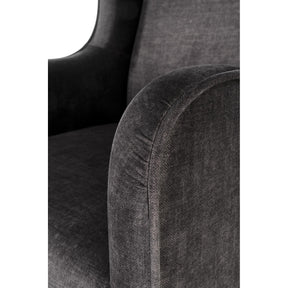 Fotoliu CHESTER, Tesatura / Lemn masiv antracit, 67x85x114x47 cm