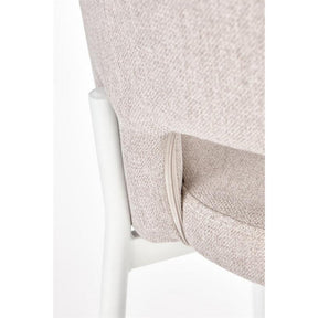 Scaun K486, stofa bej/alb, 51x57x77 cm