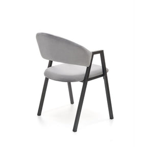 Scaun K473, stofa catifelata gri, 54x58x82 cm