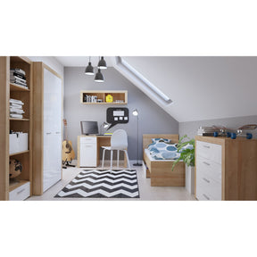Comoda alba 4 sertare Balder, 90X39X88 CM