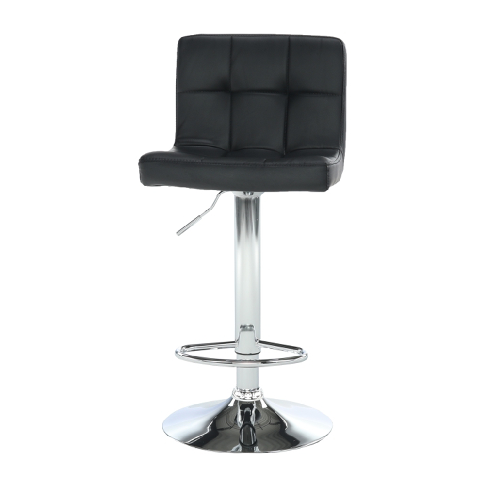 Scaun de bar KANDY NEW, piele ecologica neagra, 40x41x87-107 cm.