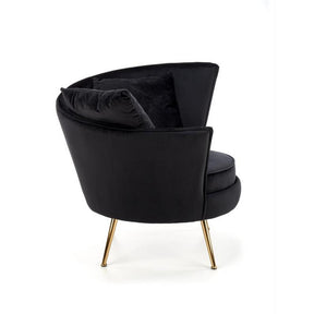 Fotoliu modern Almond, negru/auriu, 90x90x87 cm