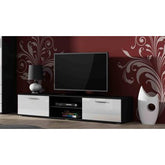 Comoda TV cu 2 usi si 2 spatii depozitare Soho RTV, negru/alb, 180x43x37 cm