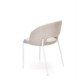Scaun K486, stofa bej/alb, 51x57x77 cm