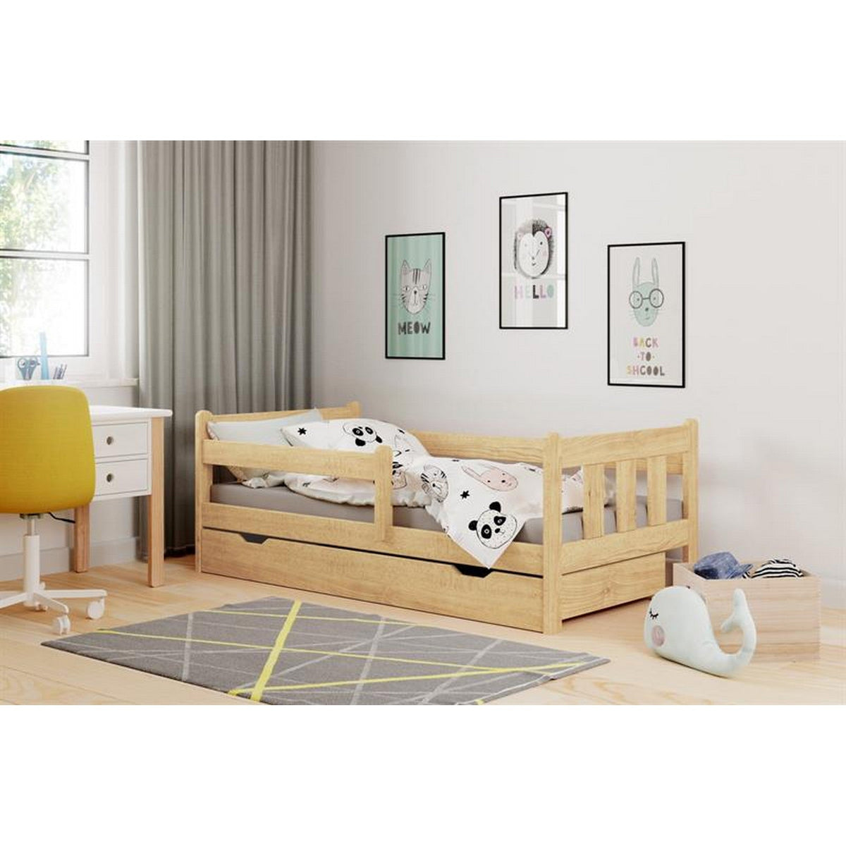 Pat pentru copii Marinella pin, 164x88 cm, somiera inclusa