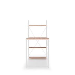 Birou cu rafturi NARVIK B1, alb/stejar sonoma, 120x64x120 cm