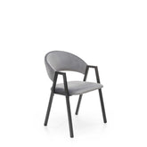 Scaun K473, stofa catifelata gri, 54x58x82 cm