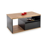 Masuta cafea cu un sertar Pantera stejar wotan/negru, 110x60x50 cm
