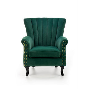 Fotoliu clasic Titan, catifea verde, 73x70x87 cm