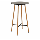 Masă de bar, negru/stejar, diametru 60 cm, IMAM