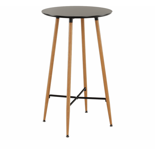 Masă de bar, negru/stejar, diametru 60 cm, IMAM