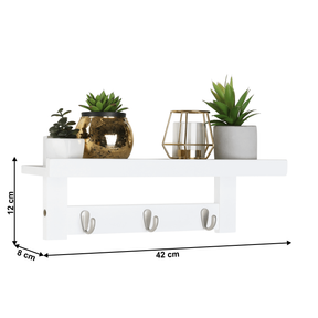 Raft din bambus alb JODA TYP 2, 48,5x12x8 cm