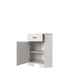 Comoda pe colt Tiffany (Tiffy), alb vintage, PAL, 58x58x90 cm