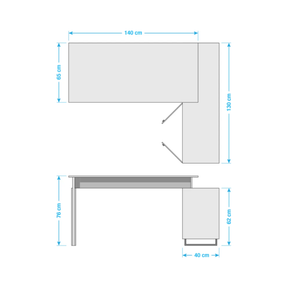 Birou MANAGER, stejar sonoma/alb, 160x130x76 cm.