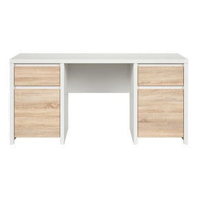 Birou calculator mare KASPIAN, alb mat/stejar sonoma, 160X65X77 CM