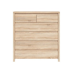 Comoda cu 6 sertare stejar sonoma KASPIAN, KOM6S, 104,5X40.5X112 CM