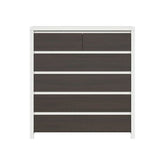 Comoda cu 6 sertare alb mat/wenge KASPIAN, KOM6S, 104,5X40.5X112 CM