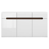 Comoda dormitor alb lucios Azteca Trio, 150X41X84 CM