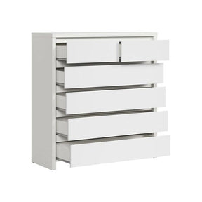 Comoda cu 6 sertare alb mat KASPIAN, KOM6S, 104,5X40.5X112 CM
