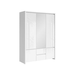 Dulap alb living cu 5 usi si 2 sertare Kaspian, 153.5X55.5X211 CM