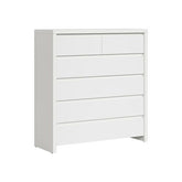 Comoda cu 6 sertare alb mat KASPIAN, KOM6S, 104,5X40.5X112 CM