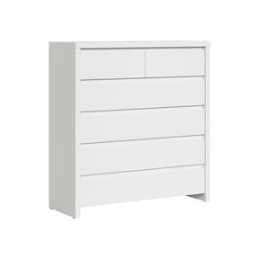 Comoda cu 6 sertare alb mat KASPIAN, KOM6S, 104,5X40.5X112 CM