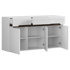 Comoda dormitor alb lucios Azteca Trio, 150X41X84 CM