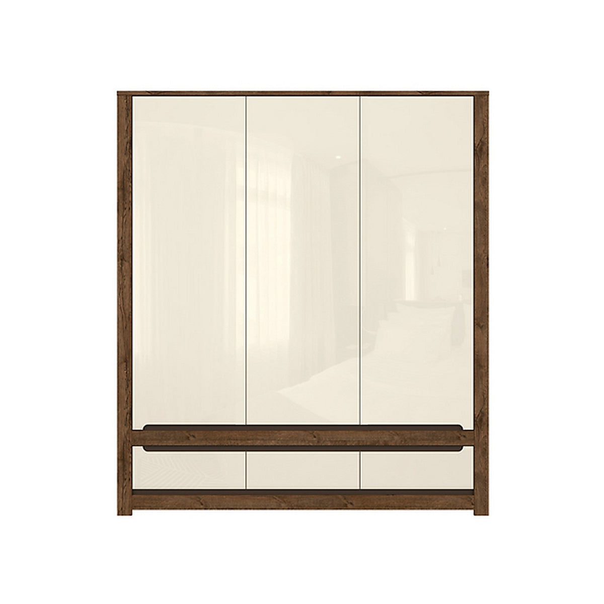 Dulap pentru haine Ruso, stejar april/luciu perlat, 178,5x60,5x204,5 cm