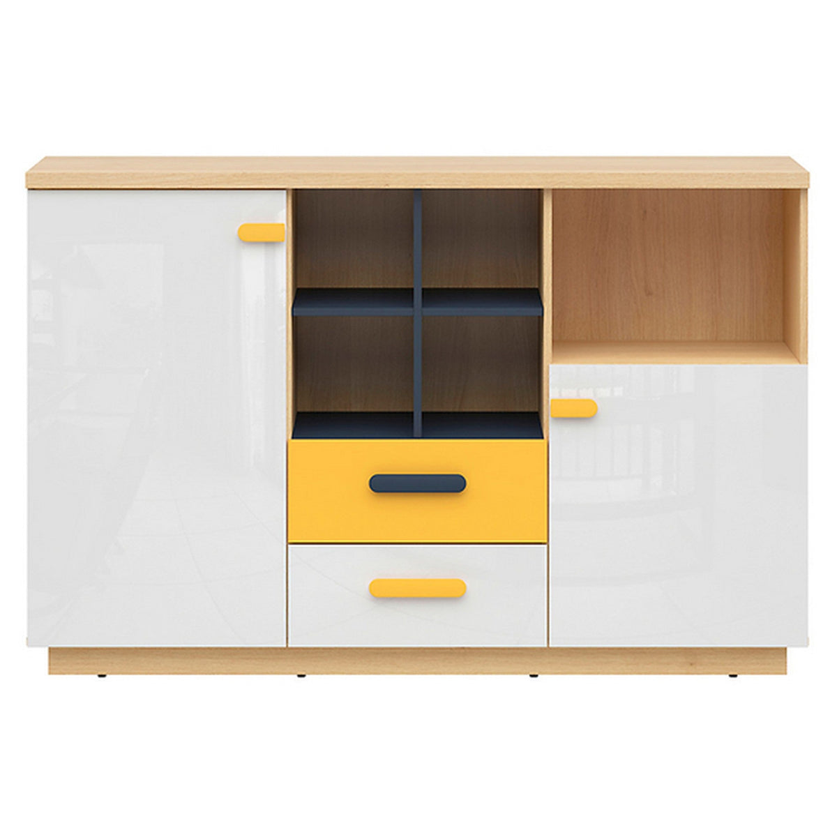 Comoda cu 2 usi Wesker, sonoma/alb, 150x40,5x97 cm