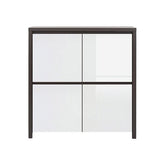 Comoda wenge cu alb lucios Kaspian, 105X40.5X112.5 CM