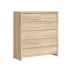 Comoda cu 6 sertare stejar sonoma KASPIAN, KOM6S, 104,5X40.5X112 CM