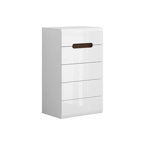 Comoda alba cu 5 sertare AZTECA TRIO, 60X41X104 CM