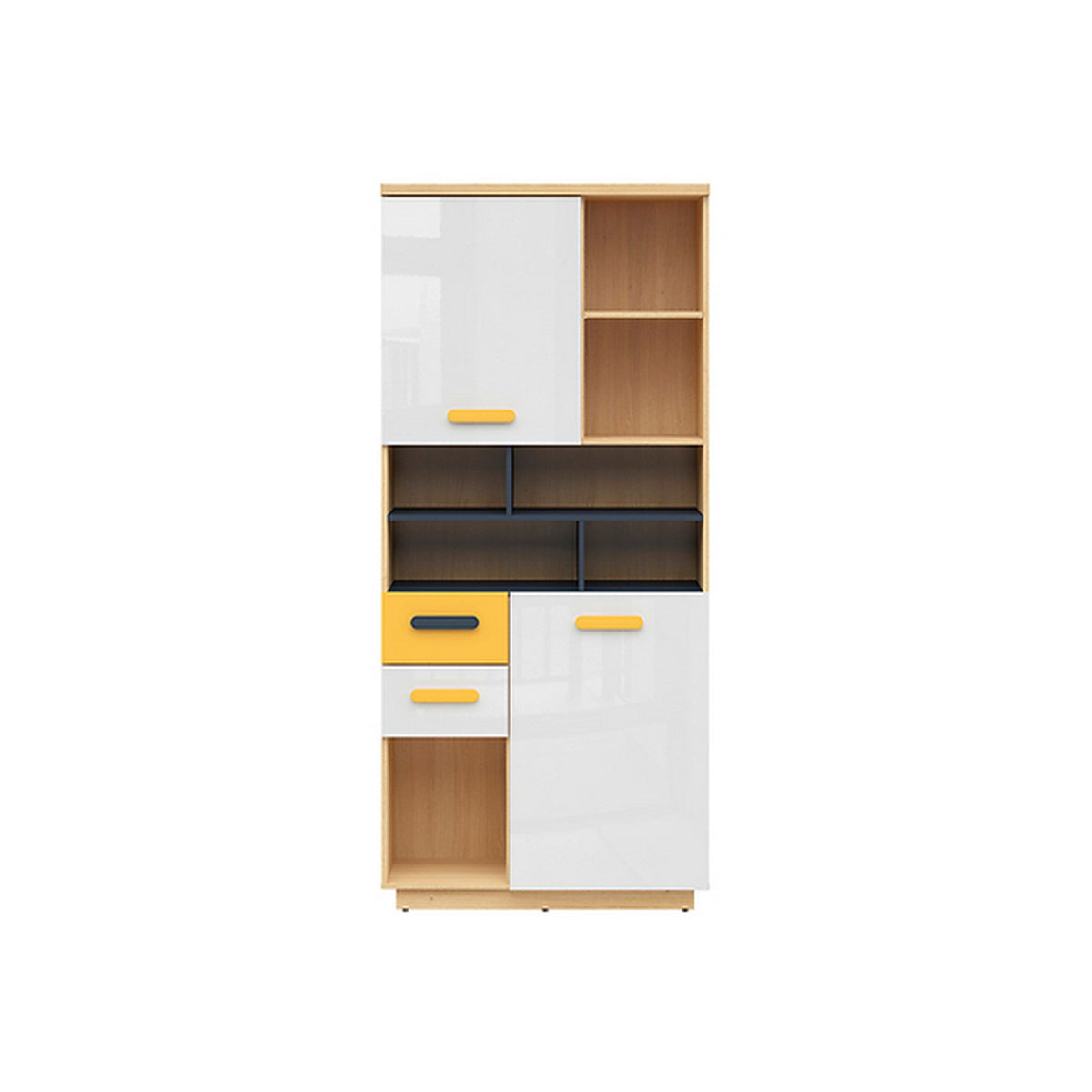 Bibliotecă Wesker, sonoma/alb, 90x40,5x199,5 cm.