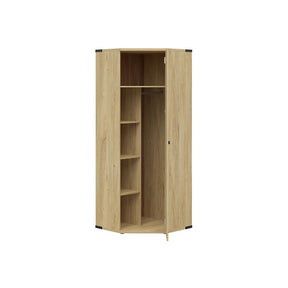 Dulap de colt pentru haine Lara, frasin, 75x75x197,5 cm