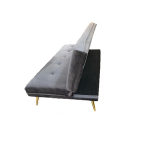 Canapea MORITZ gri inchis, cadru metal, extensibila, 181x88x80 cm