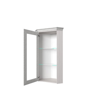 Vitrina de colt Tiffany (Tiffy), alb vintage, PAL, 52x52x122 cm
