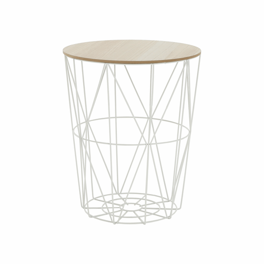 Masuta de cafea NANCER TYP 3, stejar/alb, 40x40x48 cm