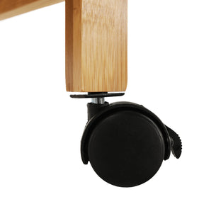 Carucior de servire NASHY, bambus / oţel inoxidabil, 47x38x76 cm