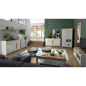 Comoda usi si sertare Alameda, alb, 172X41X96,5 CM