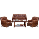 PARMA 311 pachet special (canapea extensibila 3 locuri, doua fotolii fixe din piele naturala Madras)