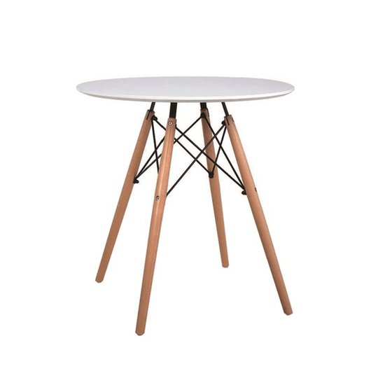 Masă balcon, alb/fag, diametru 60 cm, GAMIN NEW 60