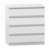 Comoda cu sertare HANY NEW 004, PAL laminat, alba, 4 spatii depozitare, 90x49x95,4 cm
