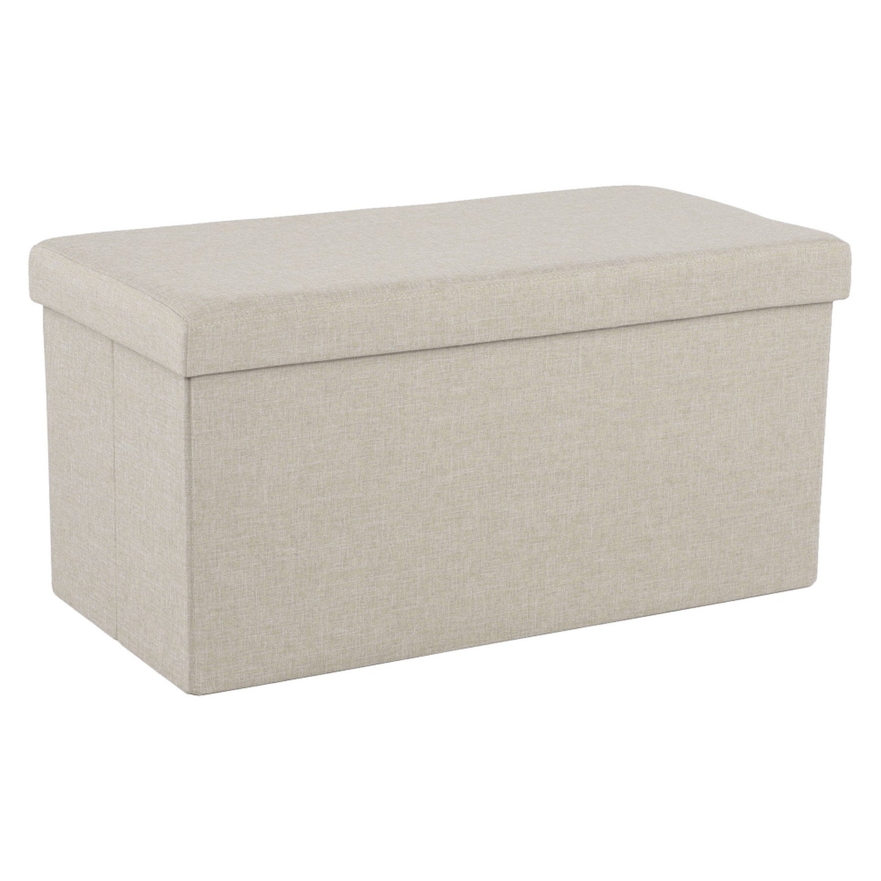 Taburet ORELIA, stofa bej, 76x38x38 cm, pliabil, cu spatiu depozitare