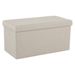 Taburet ORELIA, stofa bej, 76x38x38 cm, pliabil, cu spatiu depozitare