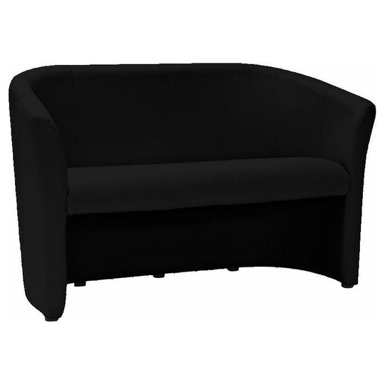 Canapea fixa TM-2 piele ecologica neagra/wenge, 126x60x76