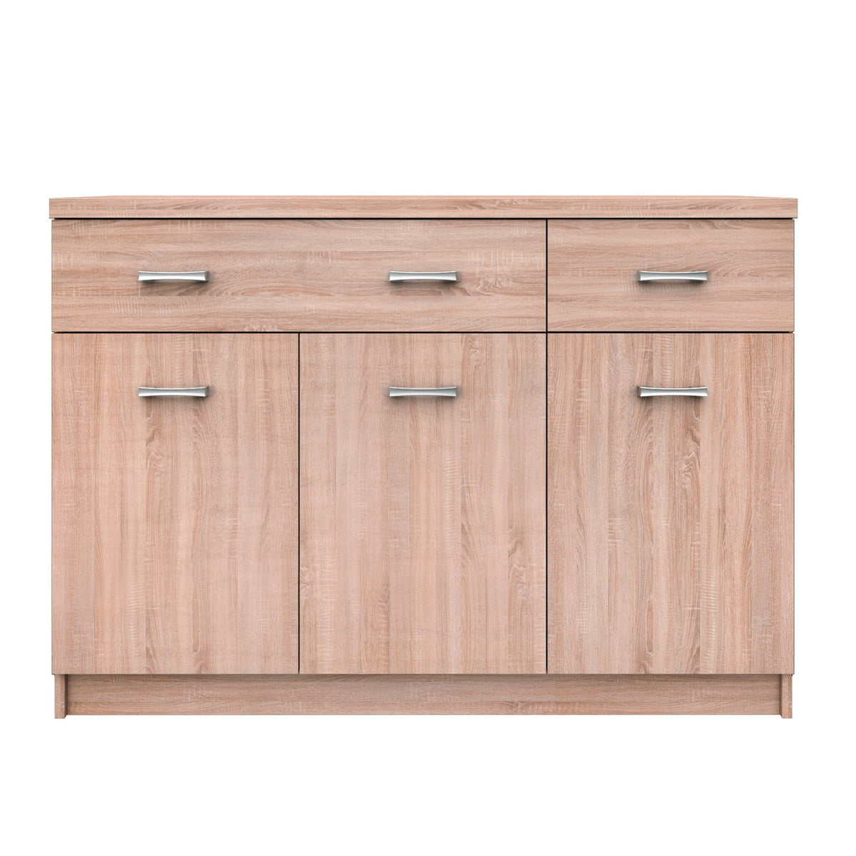 Comoda TOP MIX, cu 3 usi si 2 sertare, stejar sonoma, 120x33x85 cm