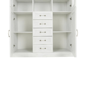 Vitrina living ROYAL W2D, PAL melaminat, pin nordic/stejar salbatic, 127x39x187 cm